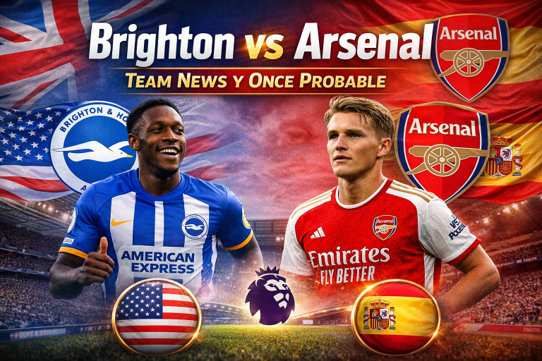 Brighton vs Arsenal Team News y Once Probable
